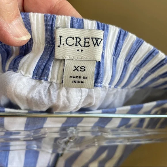 J CREW FULL TIERED FULL MIDI SKIRT IN BLUE AND WHITE STRIPES‎ - Picture 6 of 6